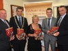 Pictured at the launch of '30 Bliain Faoi Bhláth' - 30 years of Carrigaline Community School were John Hourihan, school Principal; Mayor Cork County Cllr Tim Lombard; Dr Caitriona McGrath, co-ordinator; guest speaker Stephen O'Leary, Media Anylyst and Paul Burke, Vice Principal (Pic Howard Crowdy)